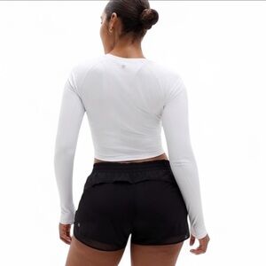 Athleta Black Mesh Racer Run Shorts, 4” Inseam Size Small